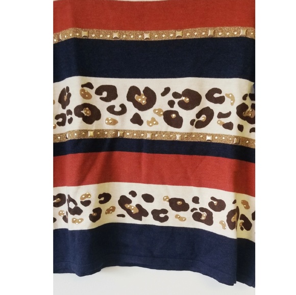 New! Alfred Dunner El Dorado Striped Sweater - Picture 4 of 7